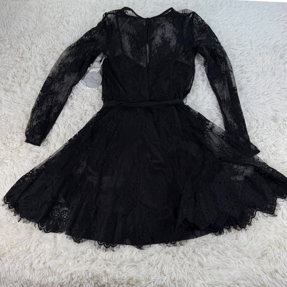Pearl Georgina Chapman Black Lace Mini Dress Size 6 Romantic Whimsigoth Sexy Y2K - Picture 3 of 15